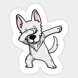 White German Shepherd Dabbing Sticker